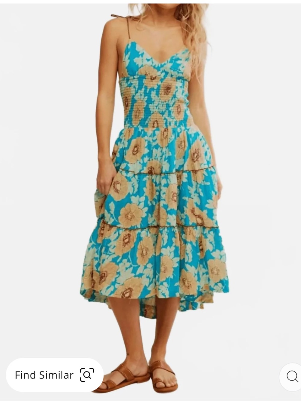 FREE PROPLE 🔥🌞 Adriel Midi Dress In Hawaiian Ocean Combo